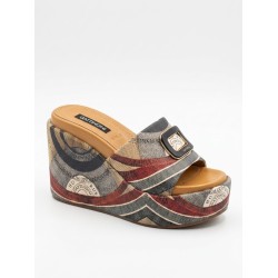 Gattinoni PEGAH6344WEDB20 ASHFORD WEDGE Sandalo Con Zeppa Planetarium Classic Nero