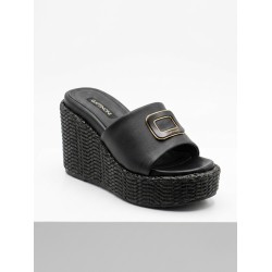 Gattinoni PEGAH6344WHA000 ASHFORD WEDGE Sandalo Con Zeppa Nero 2