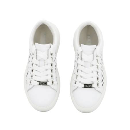 CULT NIRVANA 4676 LOW LEATHER Sneaker Donna Traforate Stringate White 