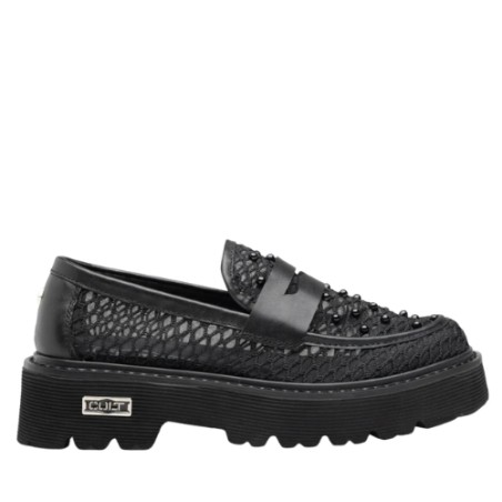 CULT 4695 SLASH Mocassino Donna Pelle e Mesh Con Accessorio Black