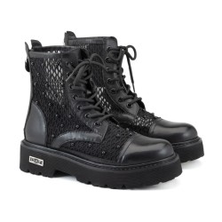 CULT SLASH 4696 MID W LEATHER  MESH Stivaletti Donna Stringati Black 2