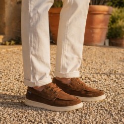 Docksteps FOIL 7448 Scarpe Uomo Mocassino Stringato in Camoscio Brown 2