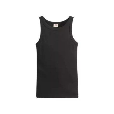 Levi's A3381 Women's Canotta Essential Racer Slim Fit in Cotone Nero