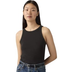 Levi's A3381 Women's Canotta Essential Racer Slim Fit in Cotone Nero 2
