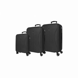 Roll Road FORMENTERA 5399421 Set 3 Trolley Grande Medio Cabina 4 Ruote Rigido Black