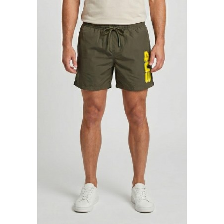 PACIOTTI 4US 4USTS6071 Costume Uomo Pantaloncino Con Logo Stampato Verde Militare 