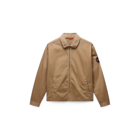 Napapijri A ARRAYANES NP0A4FI4N2D Giacca Overshirt in 100% Cotone Beige