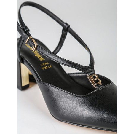 Laura Biagiotti 9679 Scarpe Donna Decollete Slingback Tacco Medio Black