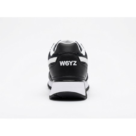 W6YZ 1A18 Just Say Wizz YAK-M Sneaker Uomo Stringate Pelle Nylon Black White