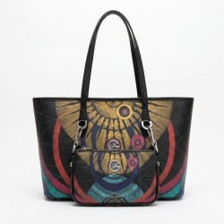 Gattinoni BIGPL8244WPQK01 Planetarium M.S & Punch Borsa Donna Black Print