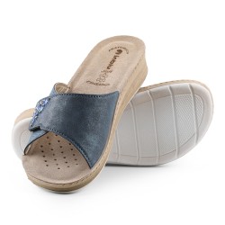 INBLU FC64 Ciabatte Donna Fascia Larga con Strass a Strappo Regolabile Blu 2