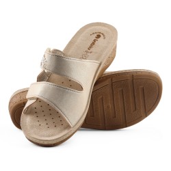 INBLU PV15 Ciabatte Donna con Strass Doppia Fascia Regolabile Sabbia 2