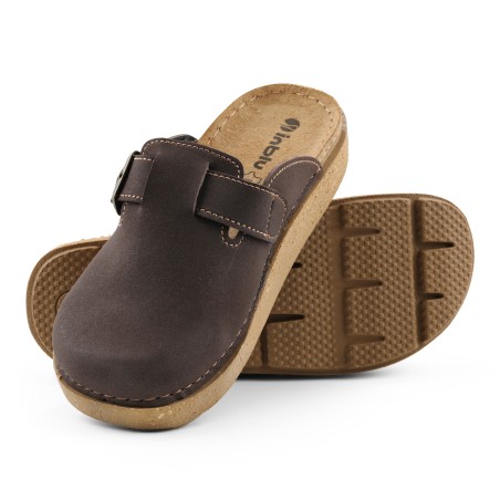 INBLU ED24 Ciabatte Donna Sabot Effetto Cucito Testa di Moro