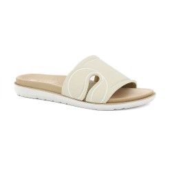INBLU SF01 Ciabatte Donna Dual Density Fascia Larga Logo Natural