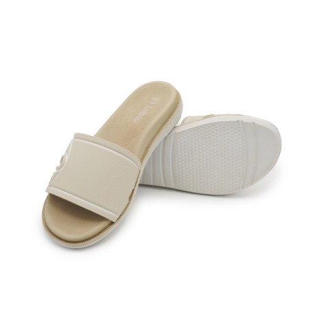 INBLU SF01 Ciabatte Donna Dual Density Fascia Larga Logo Natural