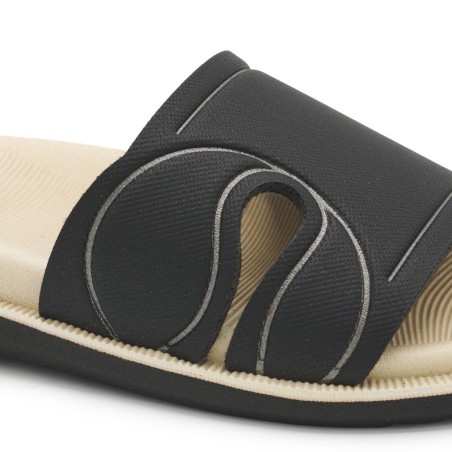 INBLU SF01 Ciabatte Donna Dual Density Fascia Larga Logo Nero