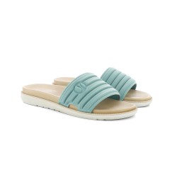 INBLU SF06 Ciabatte Donna Dual Density Fascia Larga Logo Azzurro 2