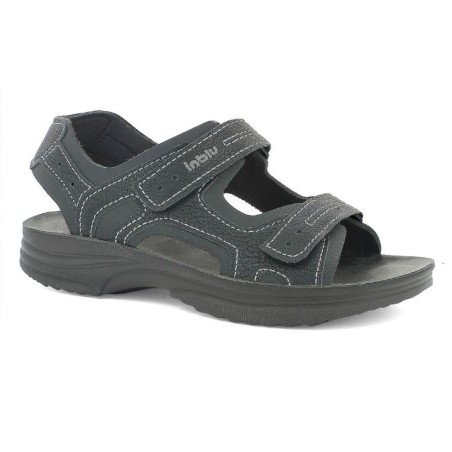 Inblu RY29 Sandalo Trakking Uomo Doppia Fascia a Strappo Nero
