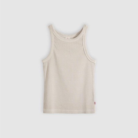 Levi's A3381-0039 Women's Canotta Essential Racer Slim Fit in Cotone Beige