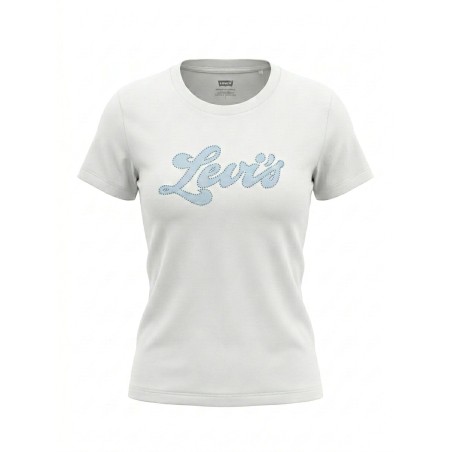 Levi's 17369-3355 THE PERFECT  T-Shirt Donna Con Logo Frontale Bianco