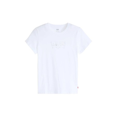 Levi's 17369-3271 THE PERFECT T-Shirt Donna Con Logo Brillantinato Bianco