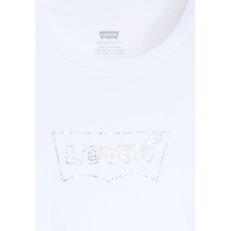 Levi's 17369-3271 THE PERFECT T-Shirt Donna Con Logo Brillantinato Bianco