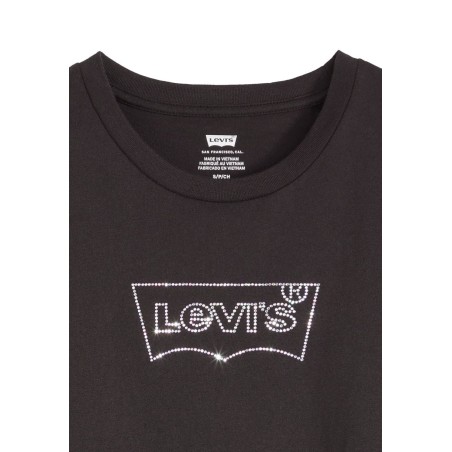Levi's 17369-3272 THE PERFECT T-Shirt Donna Con Logo Brillantinato Nero