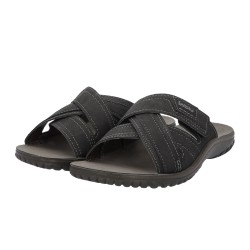 Inblu FN114 Ciabatta Uomo Doppia Fascia Incrocio a Strappo Nero