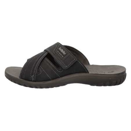 Inblu FN114 Ciabatta Uomo Doppia Fascia Incrocio a Strappo Nero