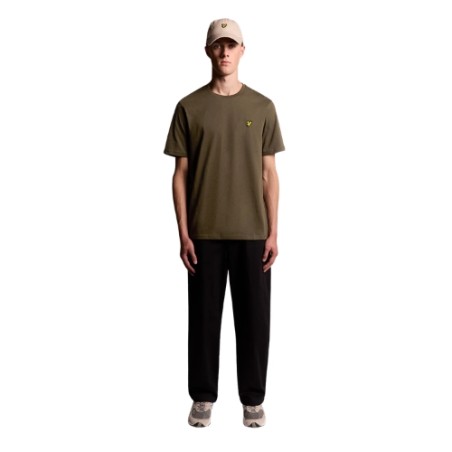 LYLE&SCOTT Est 1874 T-Shirt Maglietta Uomo Mezza Manica con Logo Verde Olive