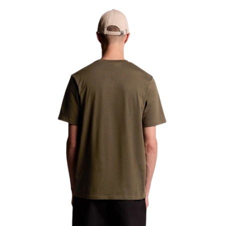 LYLE&SCOTT Est 1874 T-Shirt Maglietta Uomo Mezza Manica con Logo Verde Olive