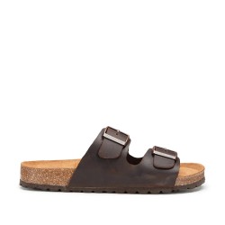 Docksteps VEGA 7443 Ciabatta Uomo  Doppia Fascia Regolabile Marrone