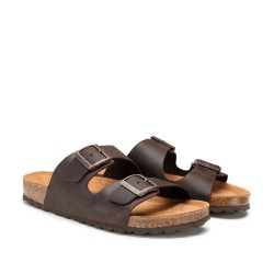Docksteps VEGA 7443 Ciabatta Uomo  Doppia Fascia Regolabile Marrone 2