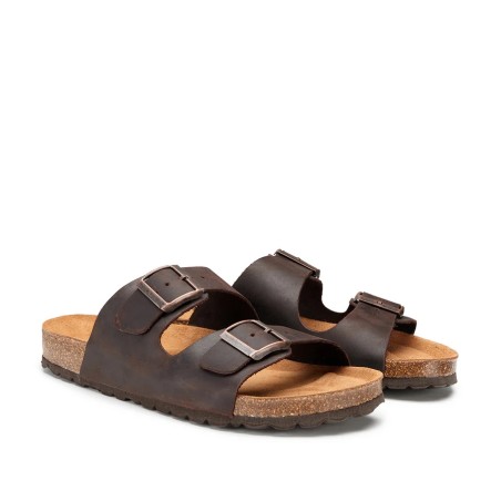 Docksteps VEGA 7443 Ciabatta Uomo  Doppia Fascia Regolabile Marrone