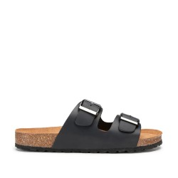 Docksteps VEGA 7443 Ciabatta Uomo  Doppia Fascia Regolabile Nero