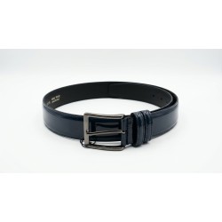 GC LUXURY 035 Cintura Vernice Uomo 4 cm in Vera Pelle Blu