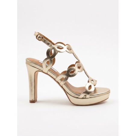 Myrel 11021 Scarpe Donna Sandali Tacco Alto con Plateau Oro