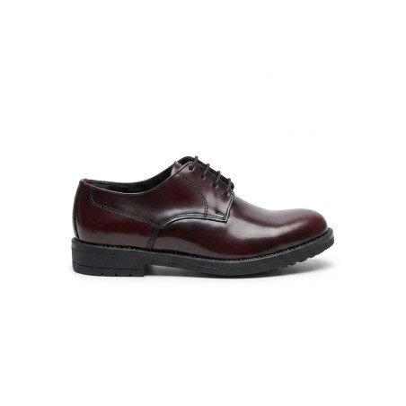 BRUSCIANO Made In Italy 600 Scarpe Uomo Stringate In Vera Pelle Abrasivato Bordeaux