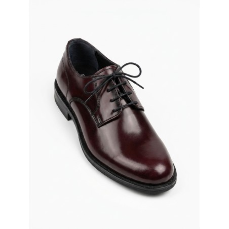 BRUSCIANO Made In Italy 600 Scarpe Uomo Stringate In Vera Pelle Abrasivato Bordeaux