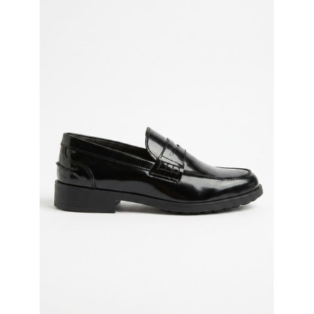 BRUSCIANO Made In Italy 014P Mocassino Uomo In Vera Pelle Abrasivato Nero 