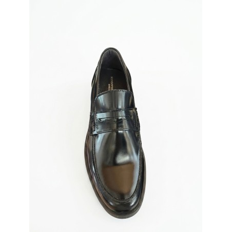 BRUSCIANO Made In Italy 014P Mocassino Uomo In Vera Pelle Abrasivato Nero 