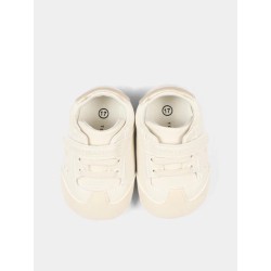 Tommy Hilfiger T0A9 Sneakers Neonato Con Lacci Elastici e Strappo Latte/Platino 2