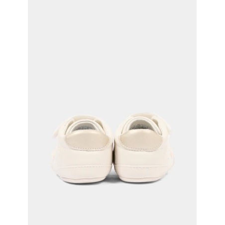 Tommy Hilfiger T0A9 Sneakers Neonato Con Lacci Elastici e Strappo Latte/Platino