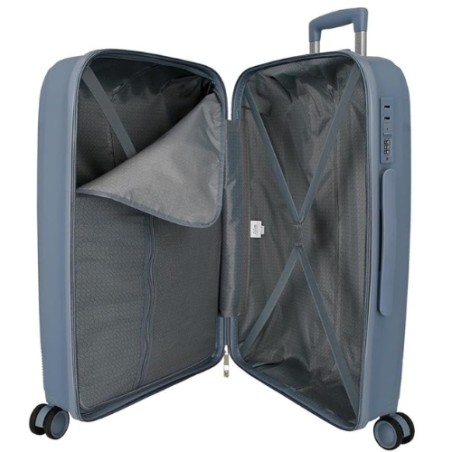 Roll Road ORBIT 5499422 Set 3 Trolley Grande Medio Cabina 4 Ruote Rigido Light Blue