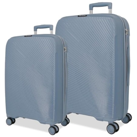 Roll Road ORBIT 5499722 Set 2 Trolley Grande Medio 4 Ruote Rigido Light Blue