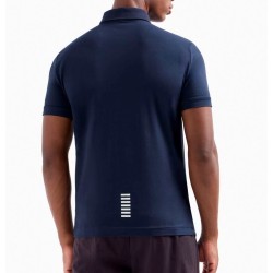 EA7 8NPF14PJVQZ Polo Uomo In Jersey Di cotone Stretch Con Logo Stampato Blu 2