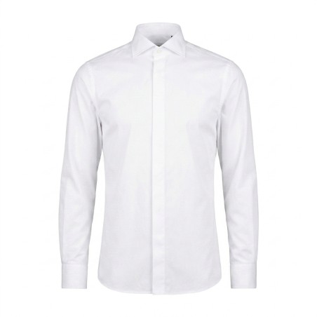 GC Luxury STRETCH UNITO Camicia uomo Slim Collo Alla Francese Bianco