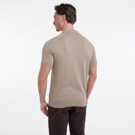 Cavani TURIN Polo Uomo Slim-Fit Manica Corta Scollo a V Marrone
