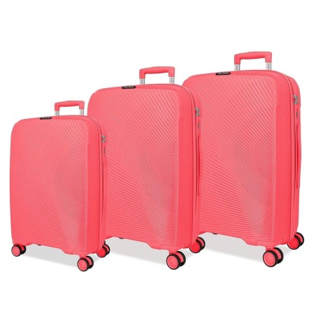 Roll Road ORBIT 5499423 Set 3 Trolley Grande Medio Cabina 4 Ruote Rigido Coral