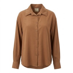 LINDA'S LINC432 Camicia Donna Manica Lunga Marrone